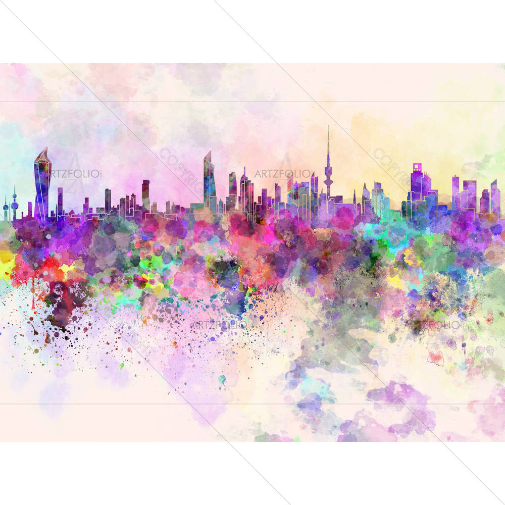 Kuwait City Skyline — custom-size art design 5006205