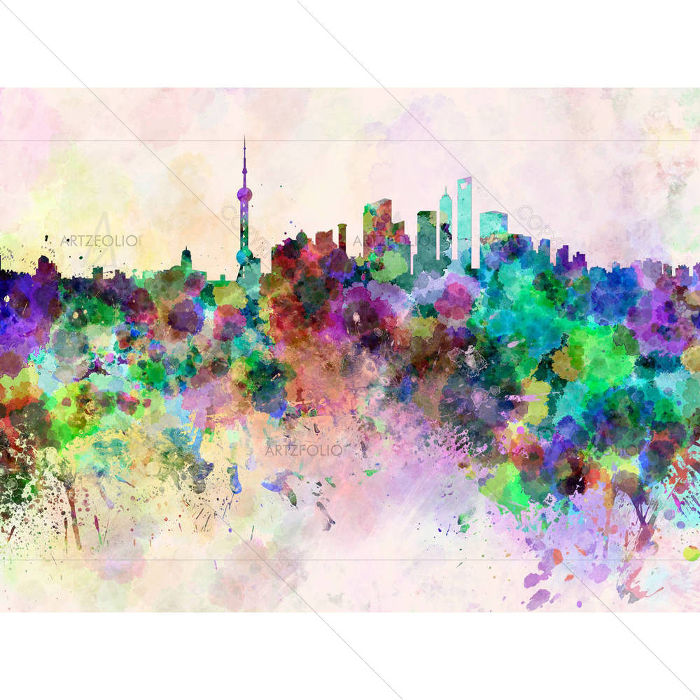 Shanghai, China Skyline — custom-size art design 5006207