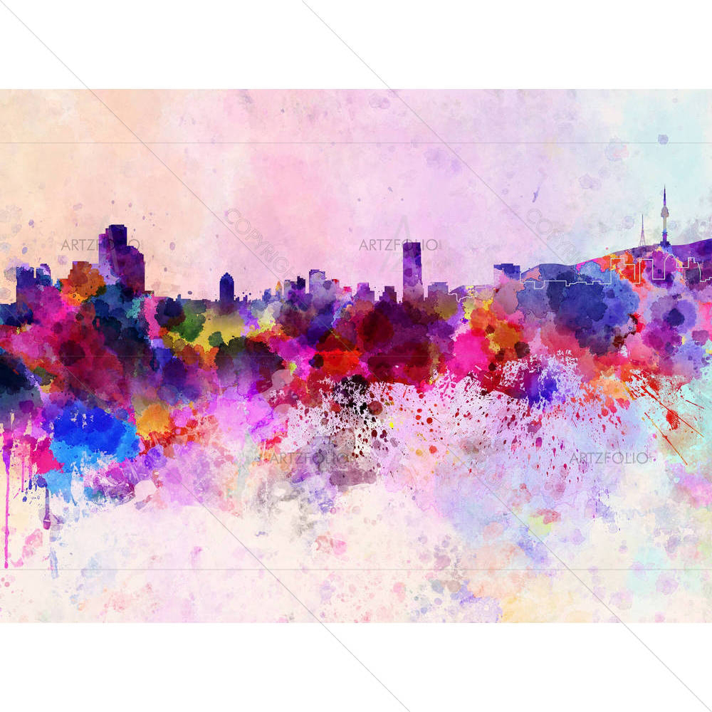 Seoul, South Korea Skyline — Abstract custom art by ArtzFolio