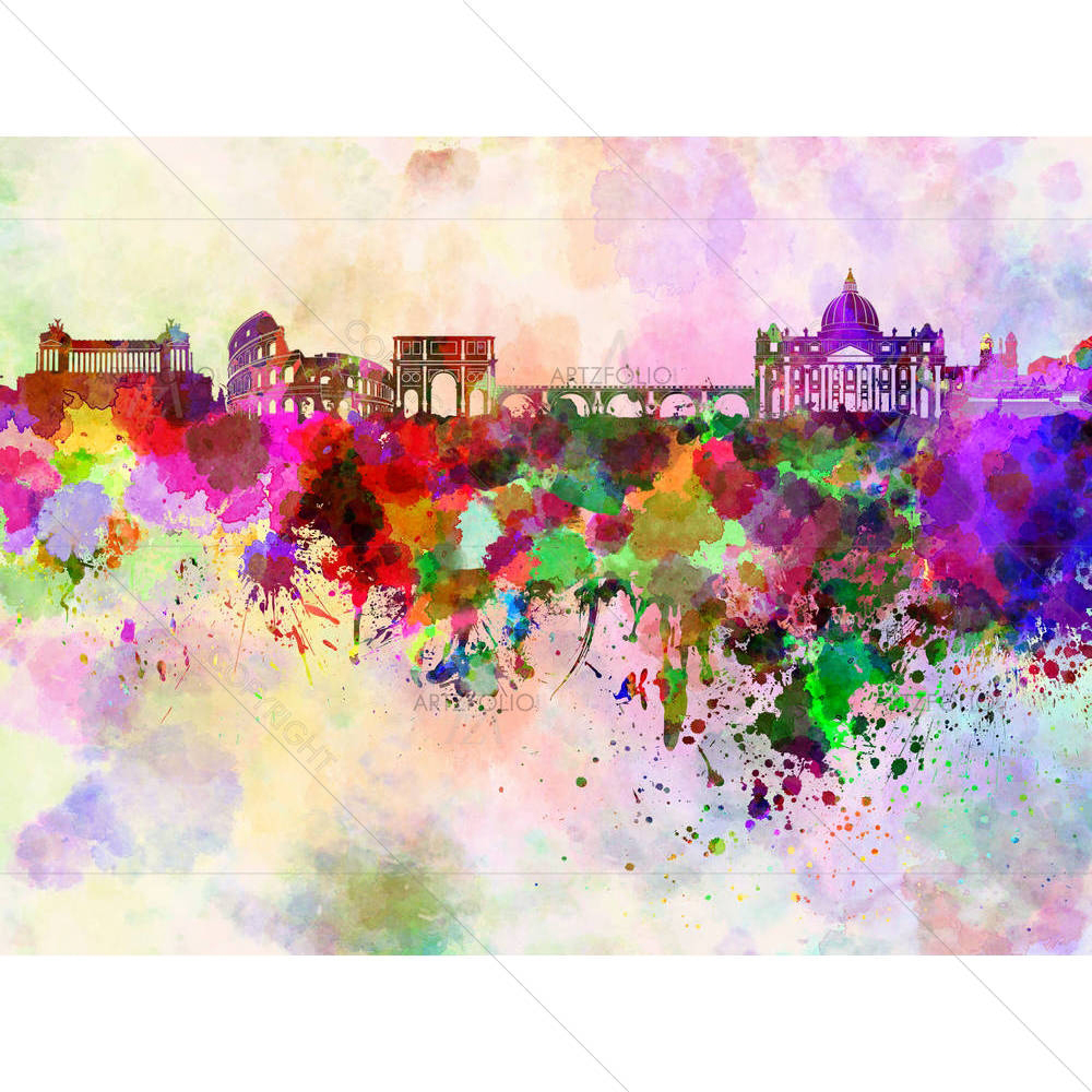 Rome, Capital of Italy, Skyline — custom-size art design 5006219