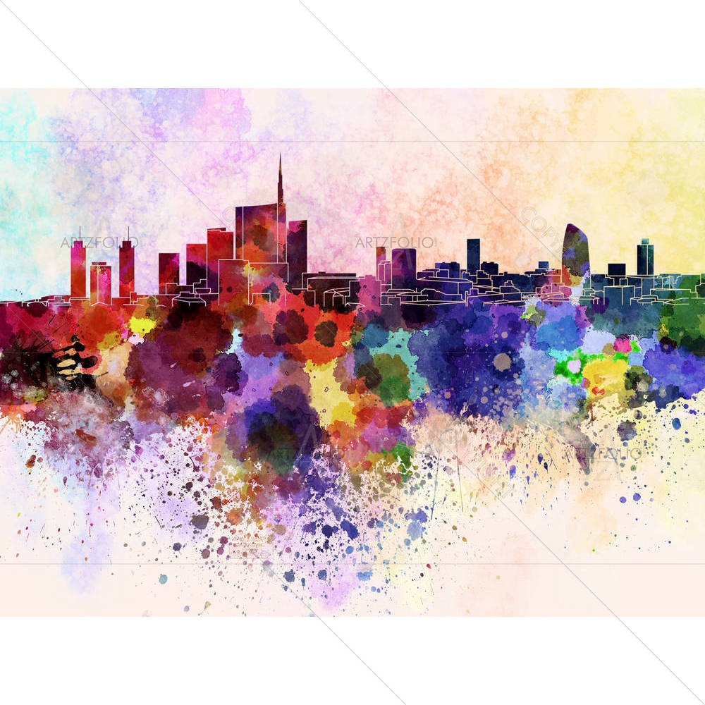 Milan, metropolis in Italy, Skyline — Abstract custom art by ArtzFolio