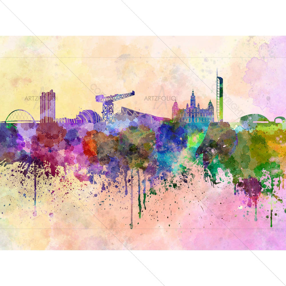 Glasgow, Scotland Skyline — Abstract custom art by ArtzFolio