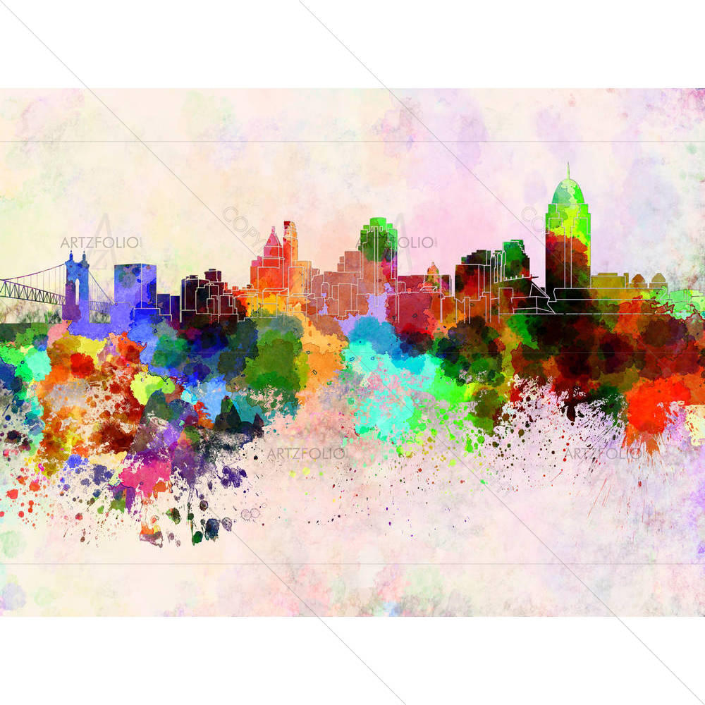 Skyline of Cincinnati, US State of Ohio — custom-size art design 5006238