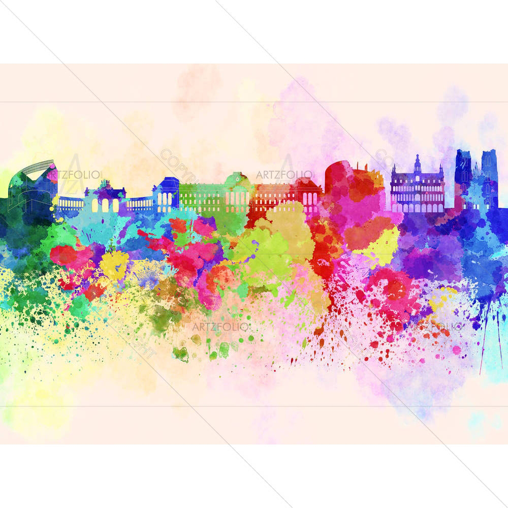 Skyline of Brussels, Capital of Belgium — custom-size art design 5006248