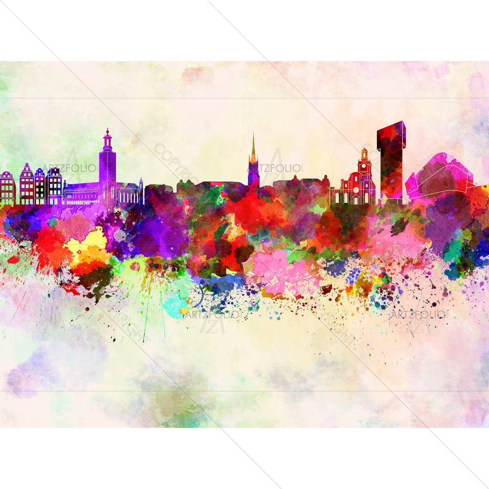 Skyline of Stockholm, Capital of Sweden — custom-size art design 5006254
