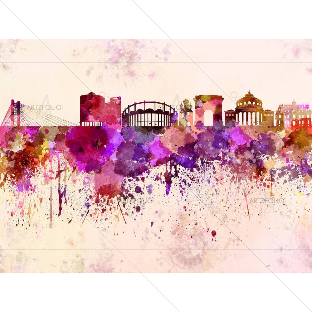 Skyline of Bucharest, capital city of Romania — custom-size art design 5006260