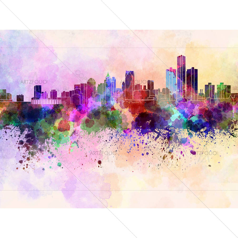 Skyline of Detroit, City in Michigan, USA — custom-size art design 5006261