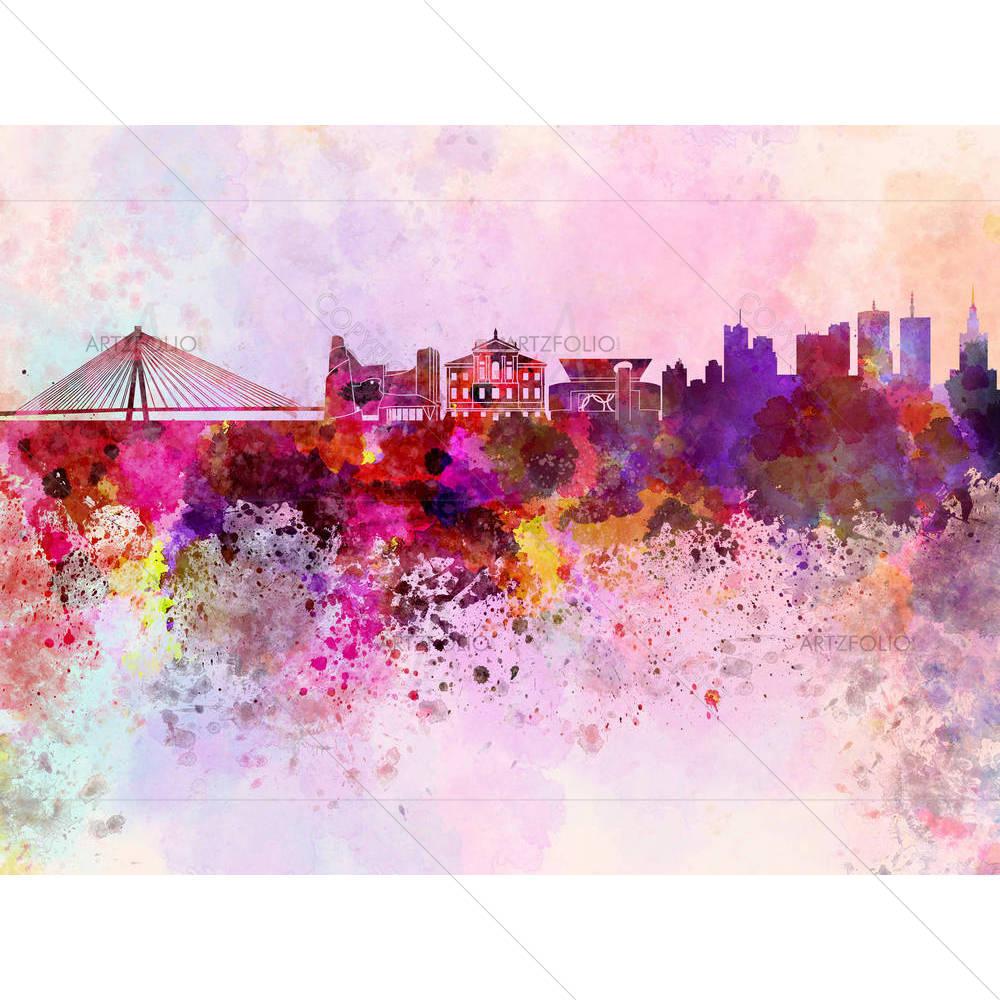 Warsaw, capital of Poland, Skyline — custom-size art design 5006262