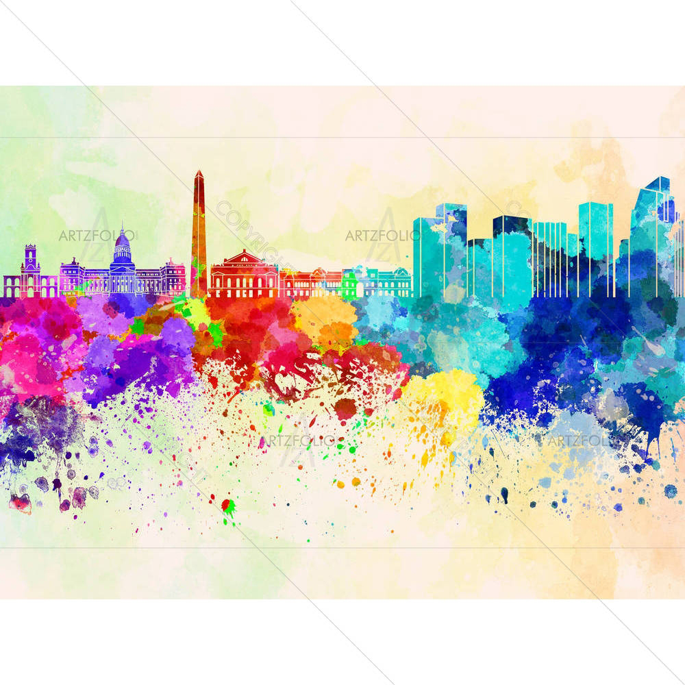 Skyline of Buenos Aires, Capital City of Argentina — custom-size art design 5006263