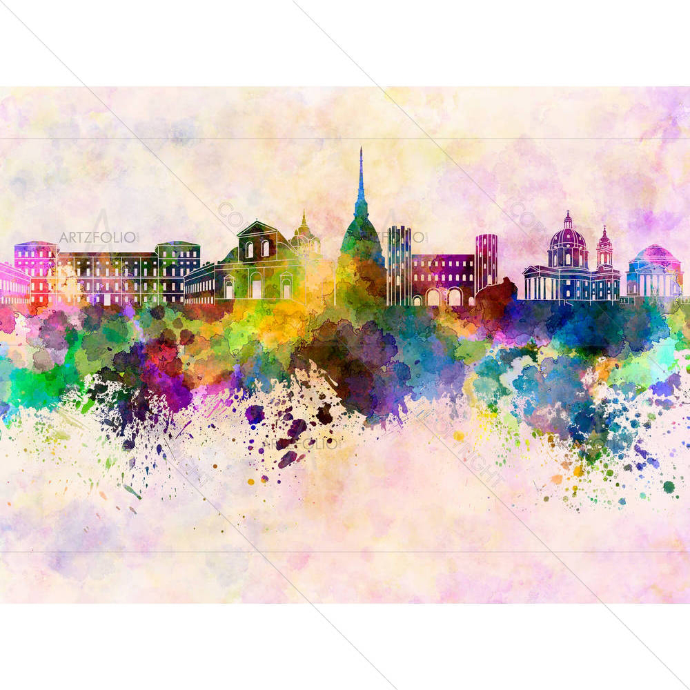 Turin Skyline, Capital City of Piedmont, Italy — Abstract custom art by ArtzFolio