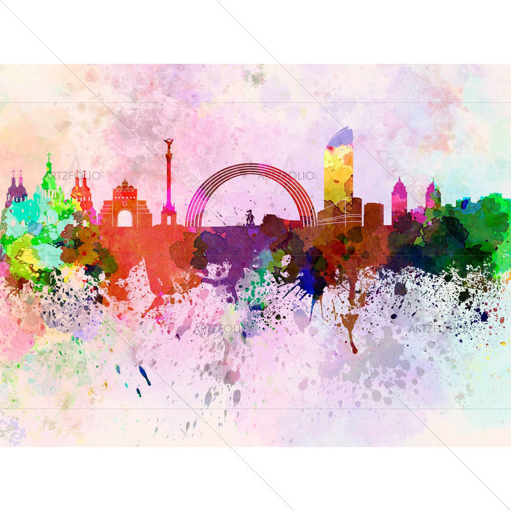 Skyline of Kiev, Capital City of Ukraine — custom-size art design 5006272