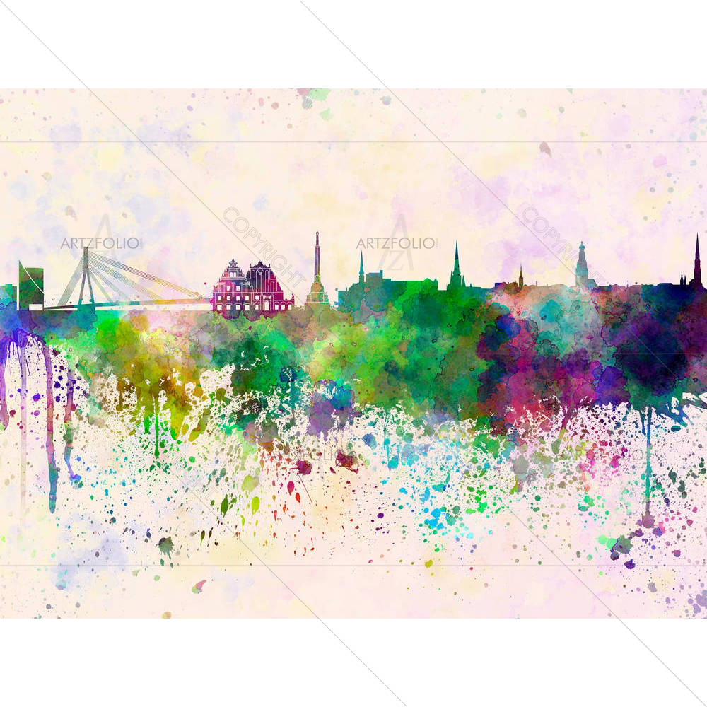 Riga Skyline, Capital City of Latvia — custom-size art design 5006280