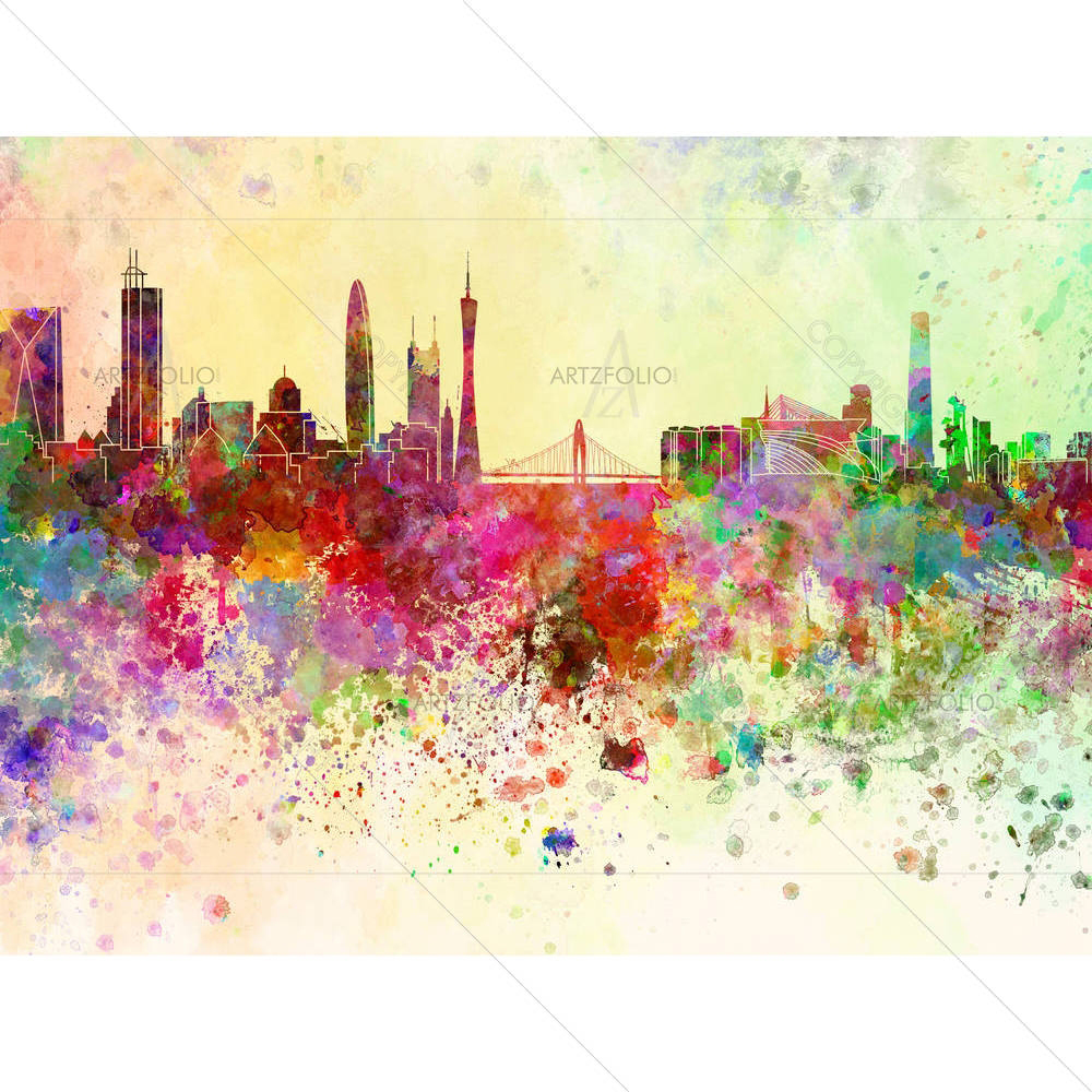 Guangzhou, China, Skyline — custom-size art design 5006282