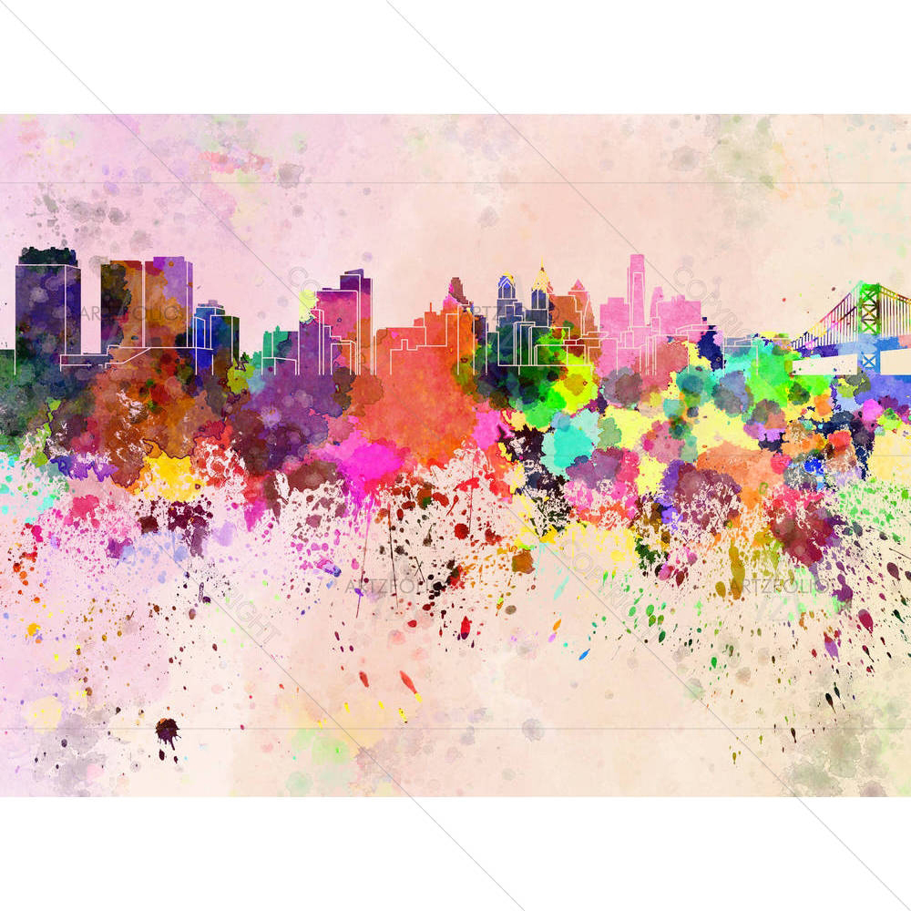 Philadelphia Skyline, city in Pennsylvania, USA — custom-size art design 5006283