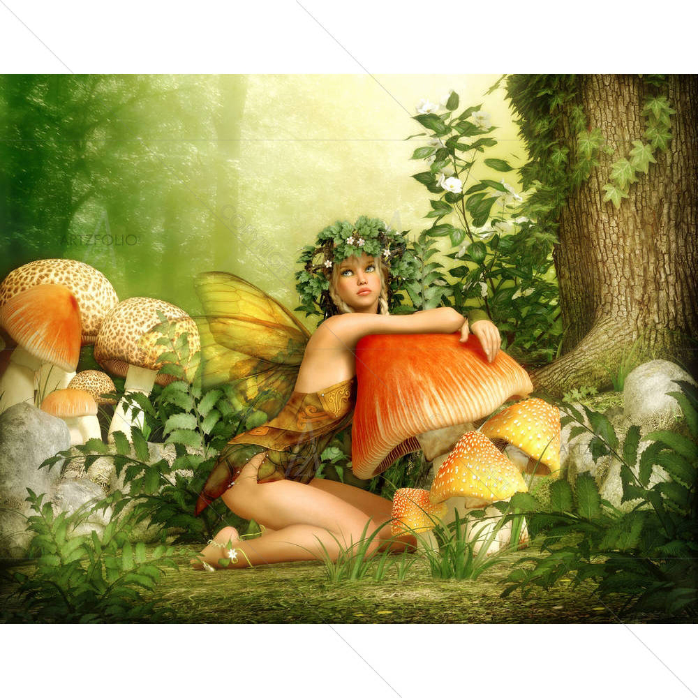 Fairy With A Wreath On Her Head — custom-size art design 5006287