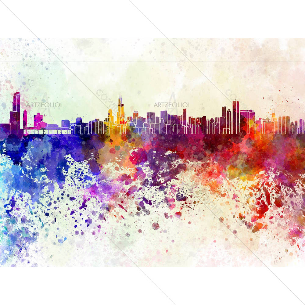 Chicago, USA, Skyline — custom-size art design 5006289