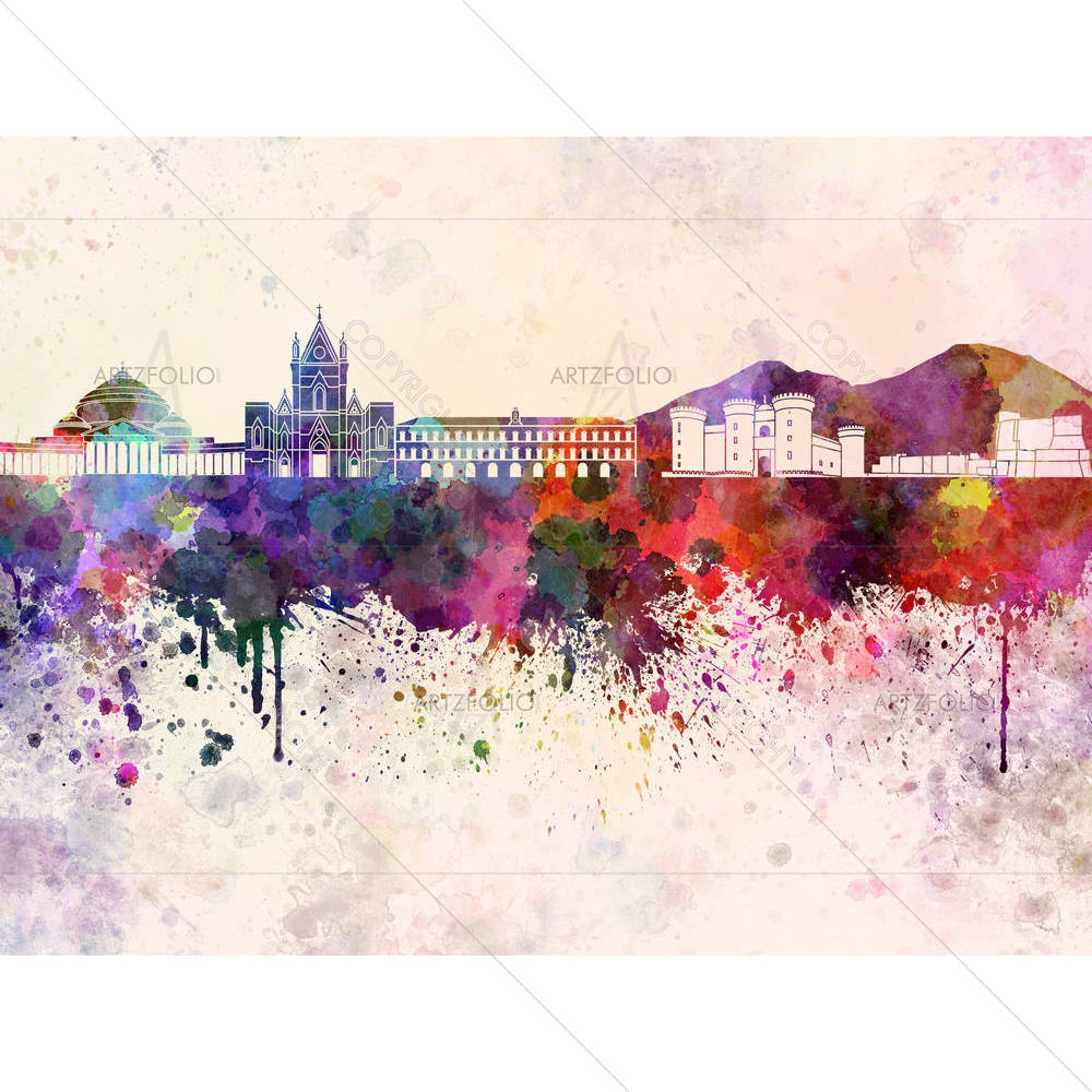 Naples Skyline, City in Southern Italy — custom-size art design 5006291