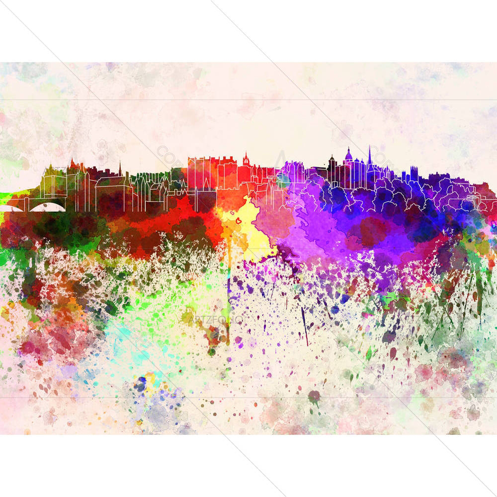 Skyline of Edinburgh, Capital City of Scotland — custom-size art design 5006292