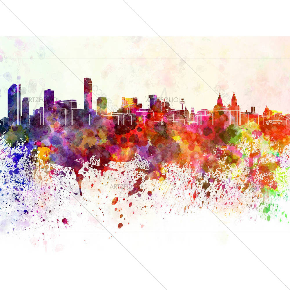 Liverpool Skyline, city in North West England — Abstract custom art by ArtzFolio