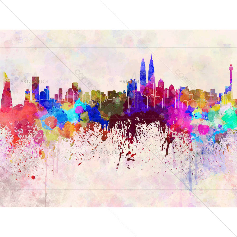 Kuala Lumpur Skyline, Capital City of Malaysia — Abstract custom art by ArtzFolio