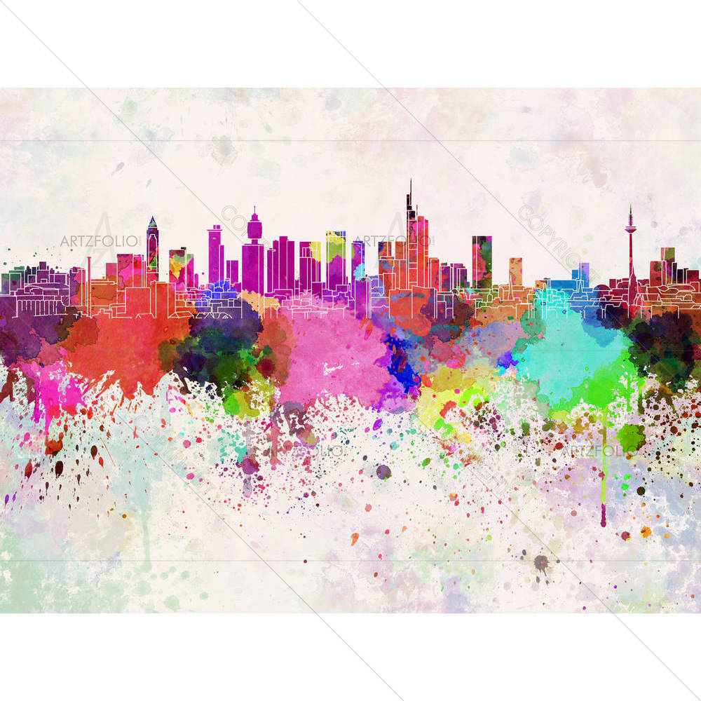 Skyline of Frankfurt, Central City in Germany — Abstract custom art by ArtzFolio