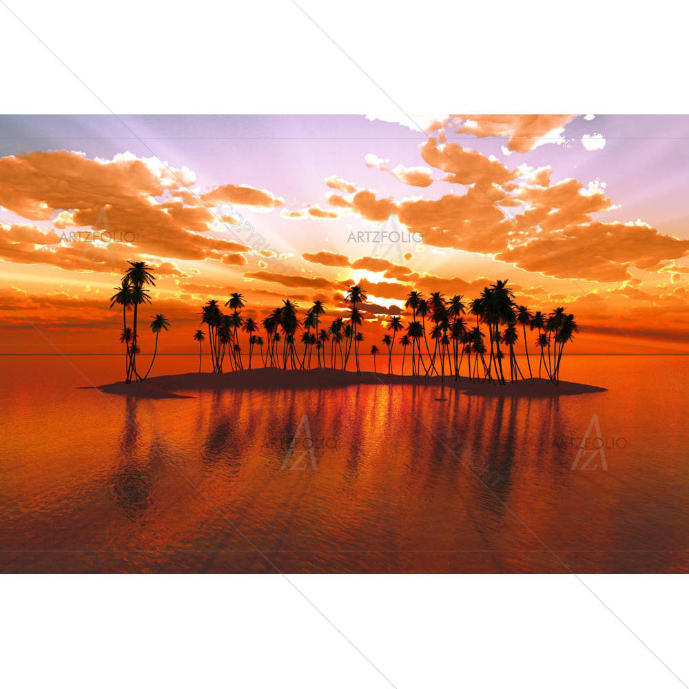 Coconut Palms D1 — custom-size art design 5006314