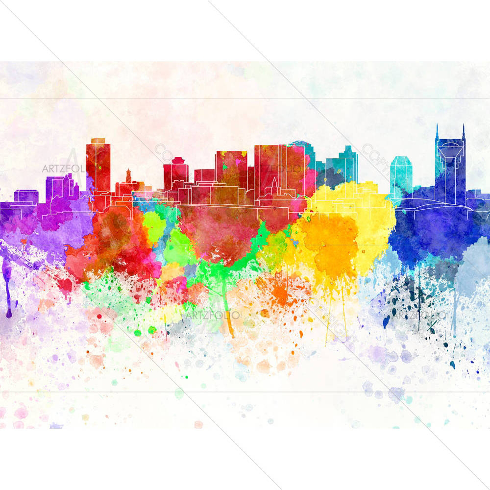 Skyline of Nashville, Capital of Tennessee, USA — Abstract custom art by ArtzFolio