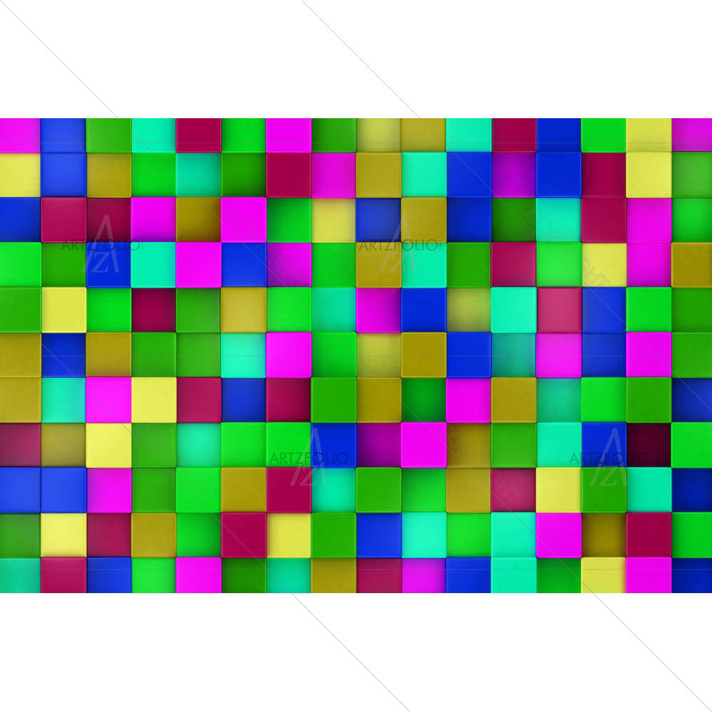 Colored Cubes Mosaic — custom-size art design 5006331