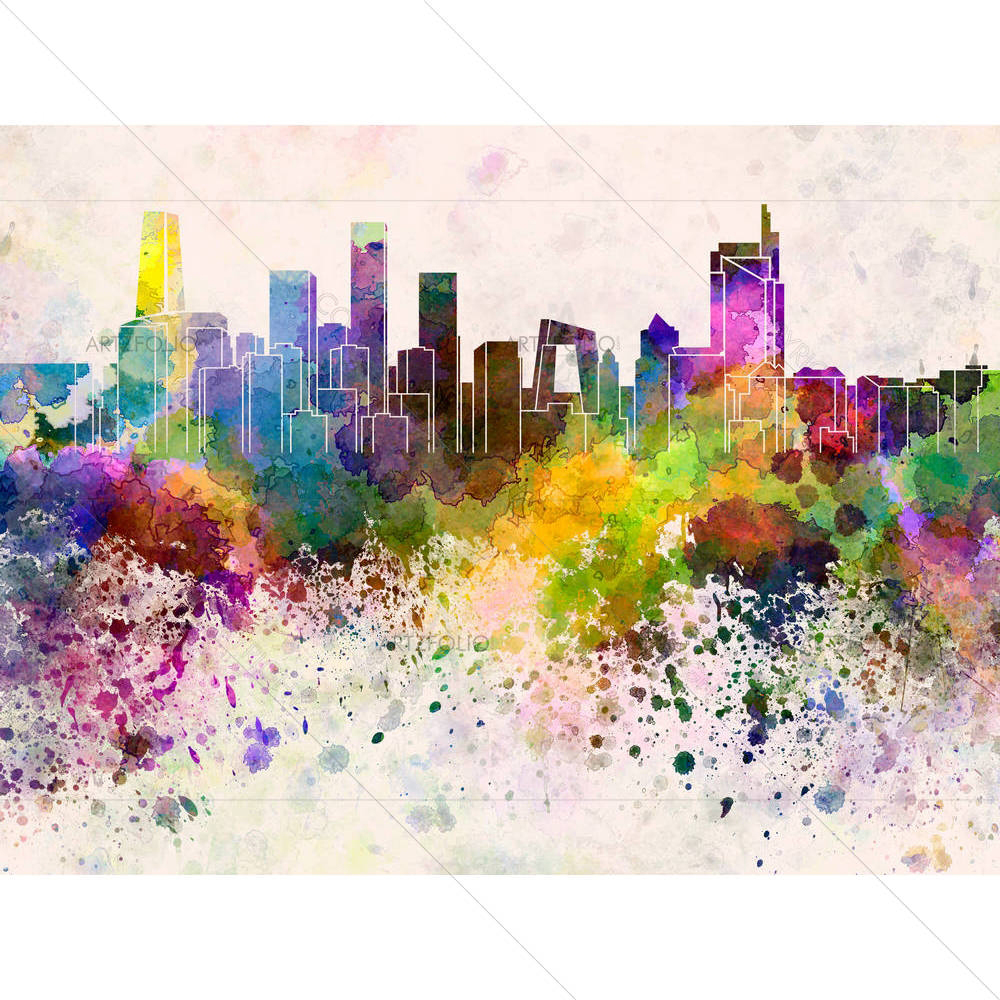 Beijing Skyline, Capital City of China — Abstract custom art by ArtzFolio