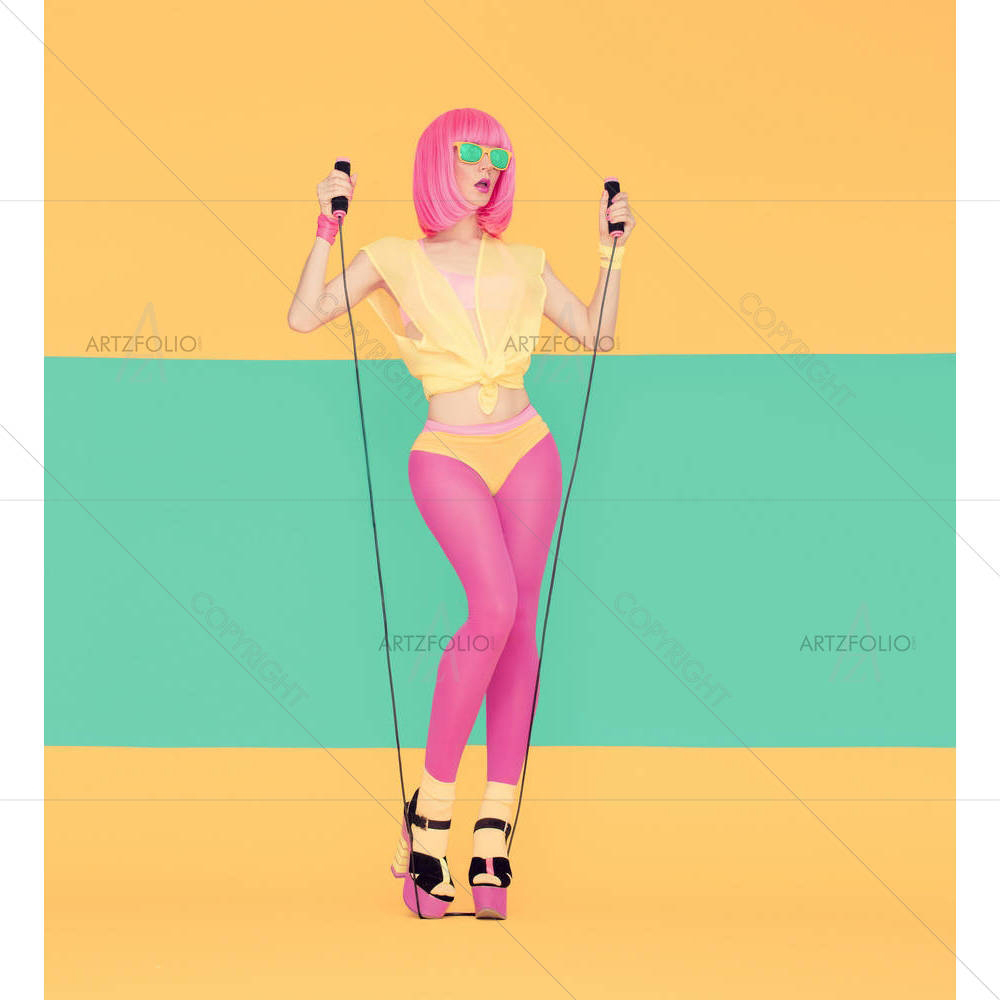 Fashion Girl Portrait D2 — custom-size art design 5006336