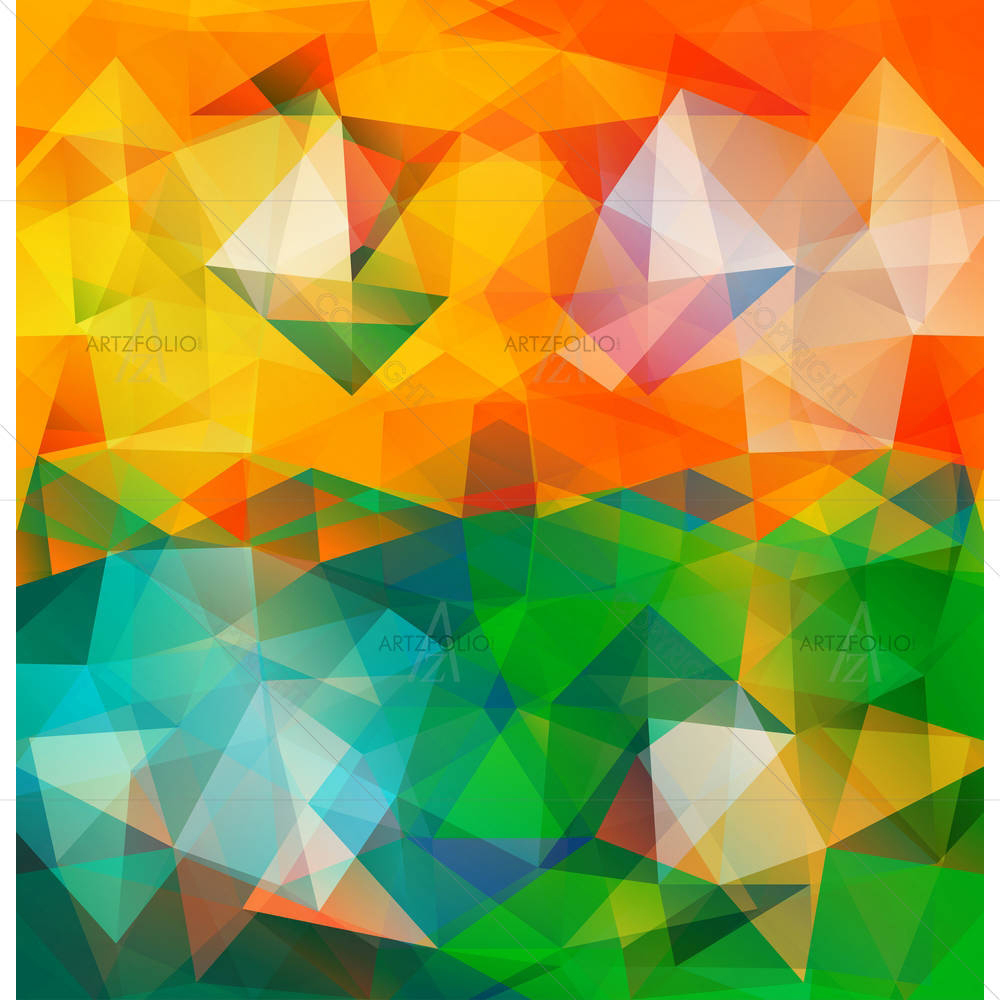 Multicolor Triangle Mosaic D1 — Abstract custom art by ArtzFolio
