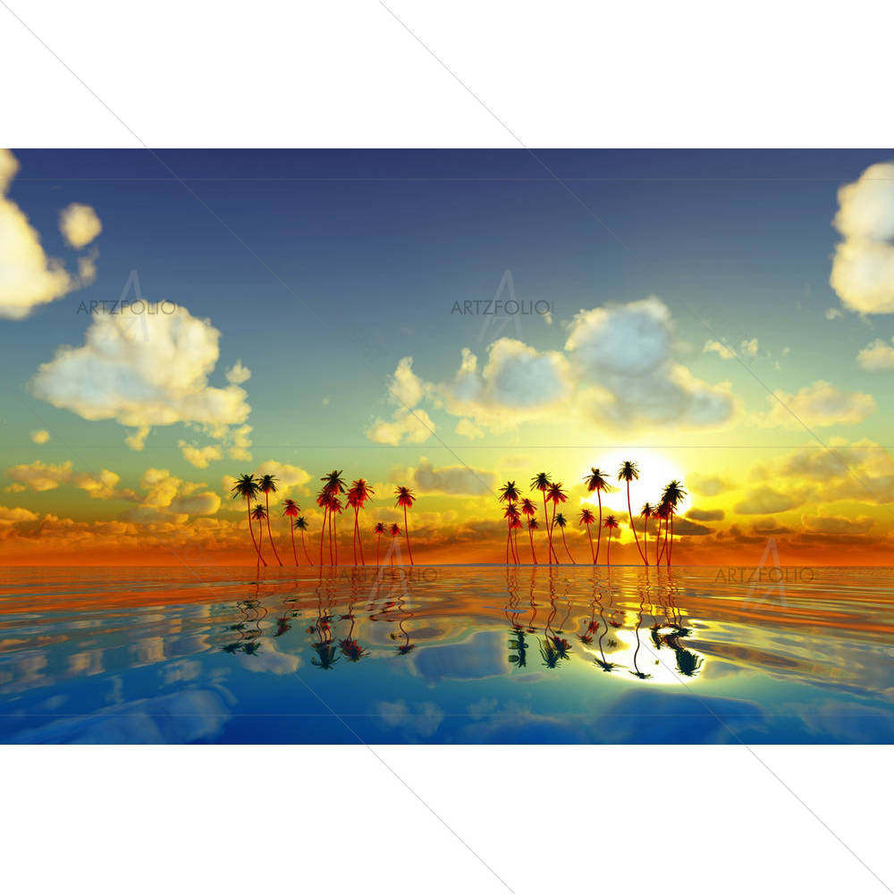 Coconut Palms D3 — Asian custom art by ArtzFolio