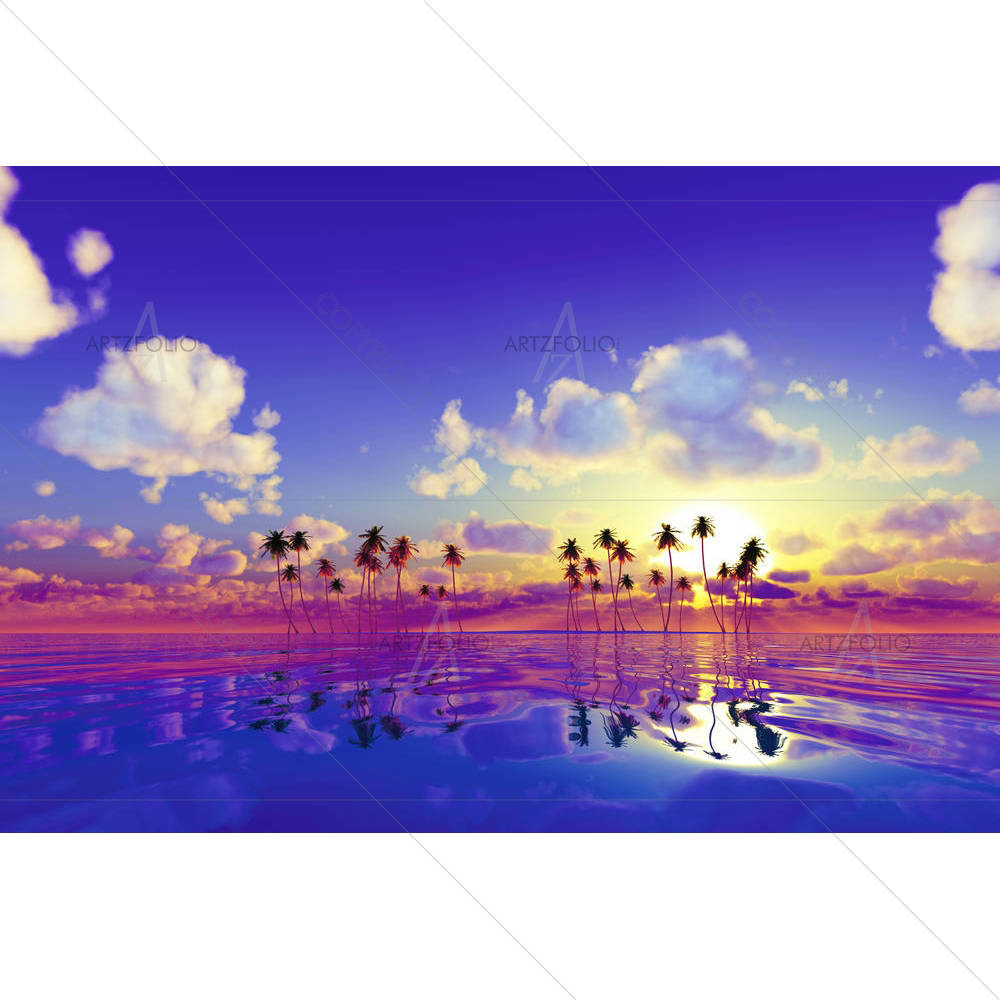 Coconut Palms D4 — custom-size art design 5006355
