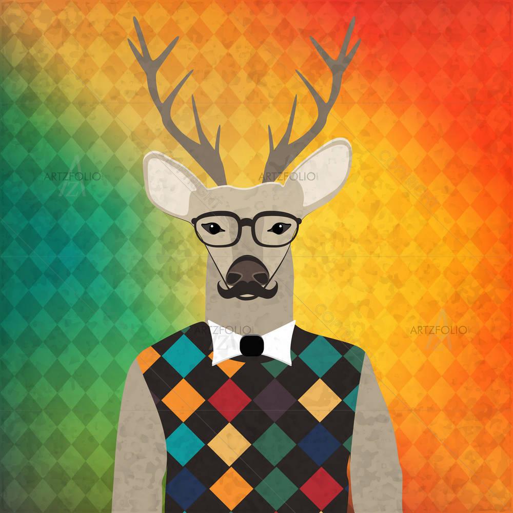 Deer Hipster D2 — custom-size art design 5006362