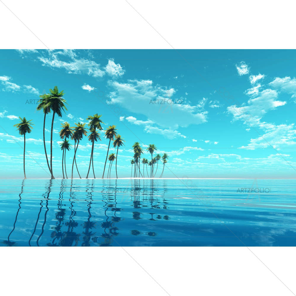 Coconut Island At Turquoise Tropic Sea — Automobiles custom art by ArtzFolio