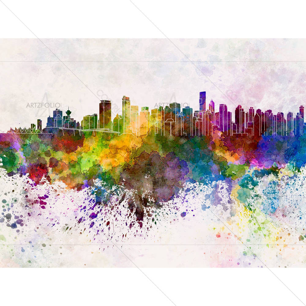 Vancouver Skyline, Coastal Seaport City in Canada — Abstract custom art by ArtzFolio