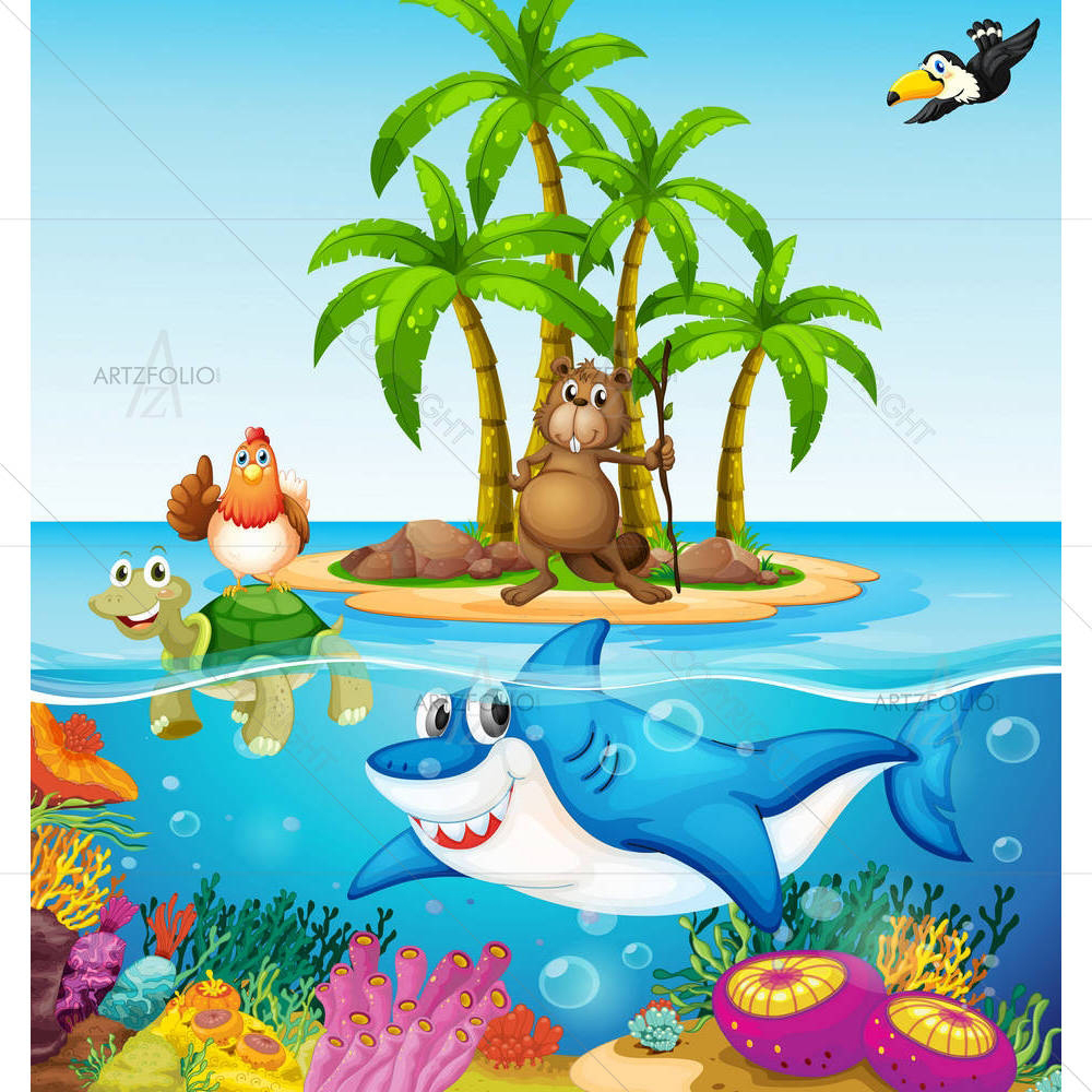 Lives In The Ocean — custom-size art design 5006387