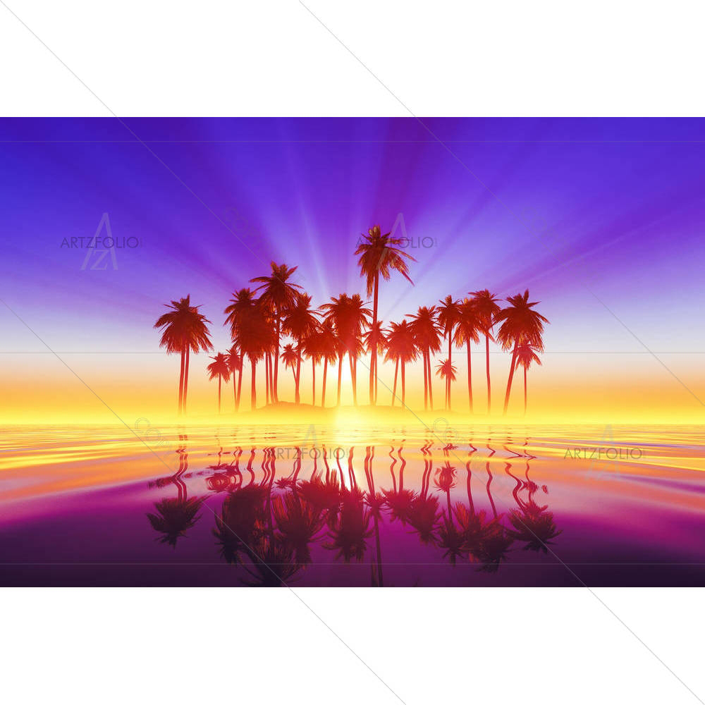 Sun Rays Inside Coconut Palms Island — Automobiles custom art by ArtzFolio