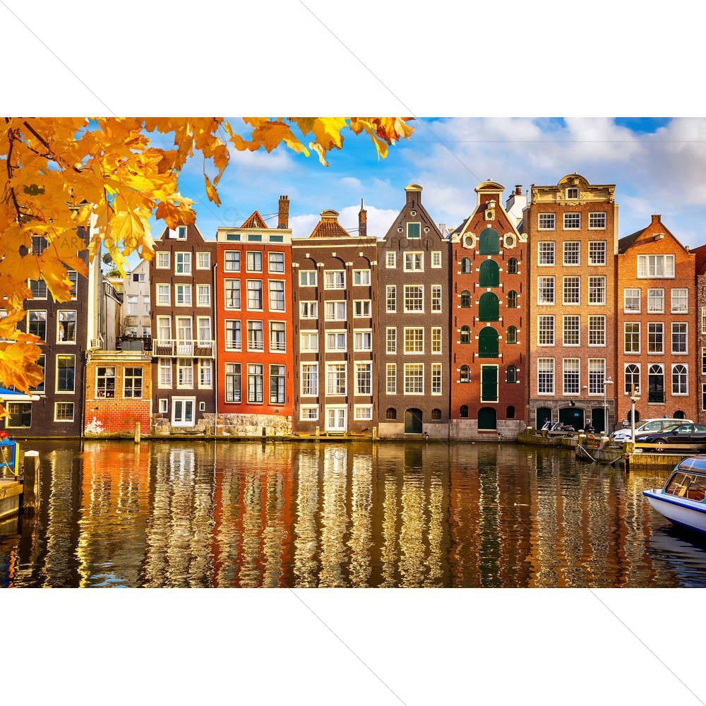 Old Buildings in Amsterdam, The Netherlands — Ancient custom art by ArtzFolio