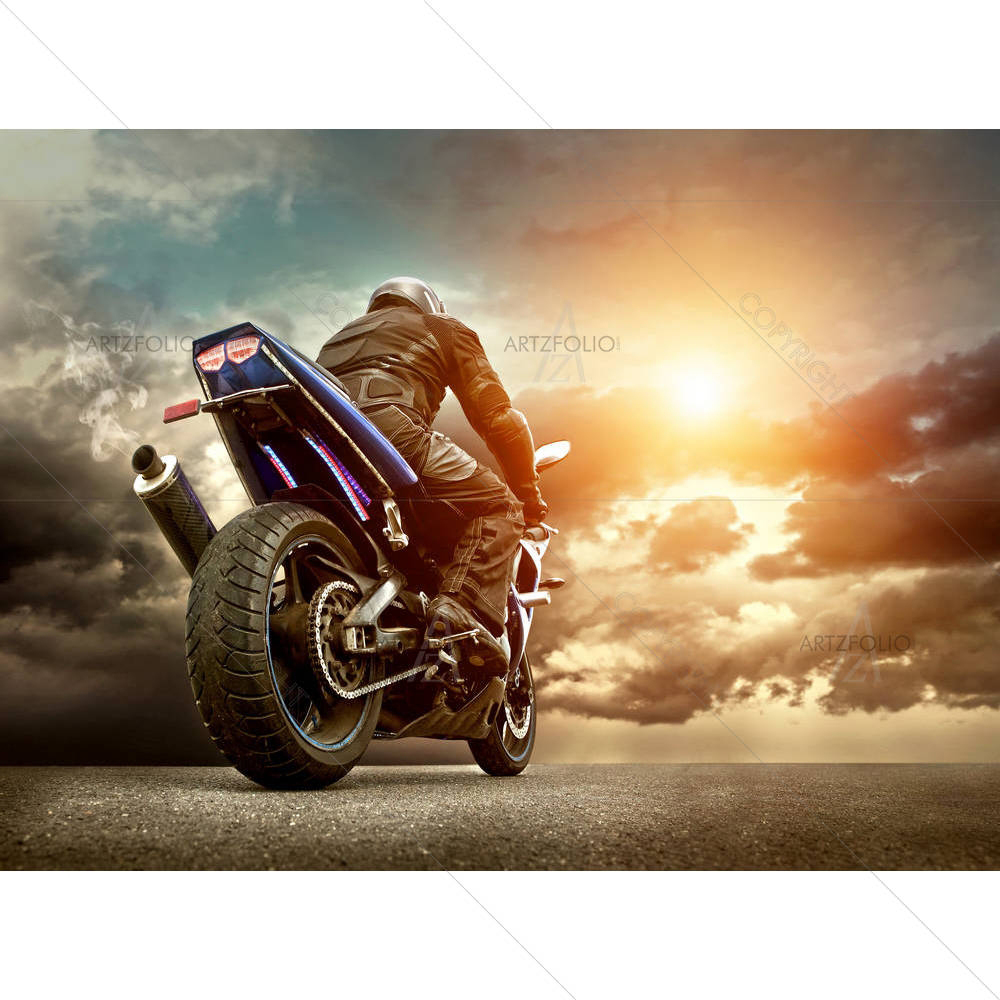 Man Seat On The Motorcycle — Adult custom art by ArtzFolio