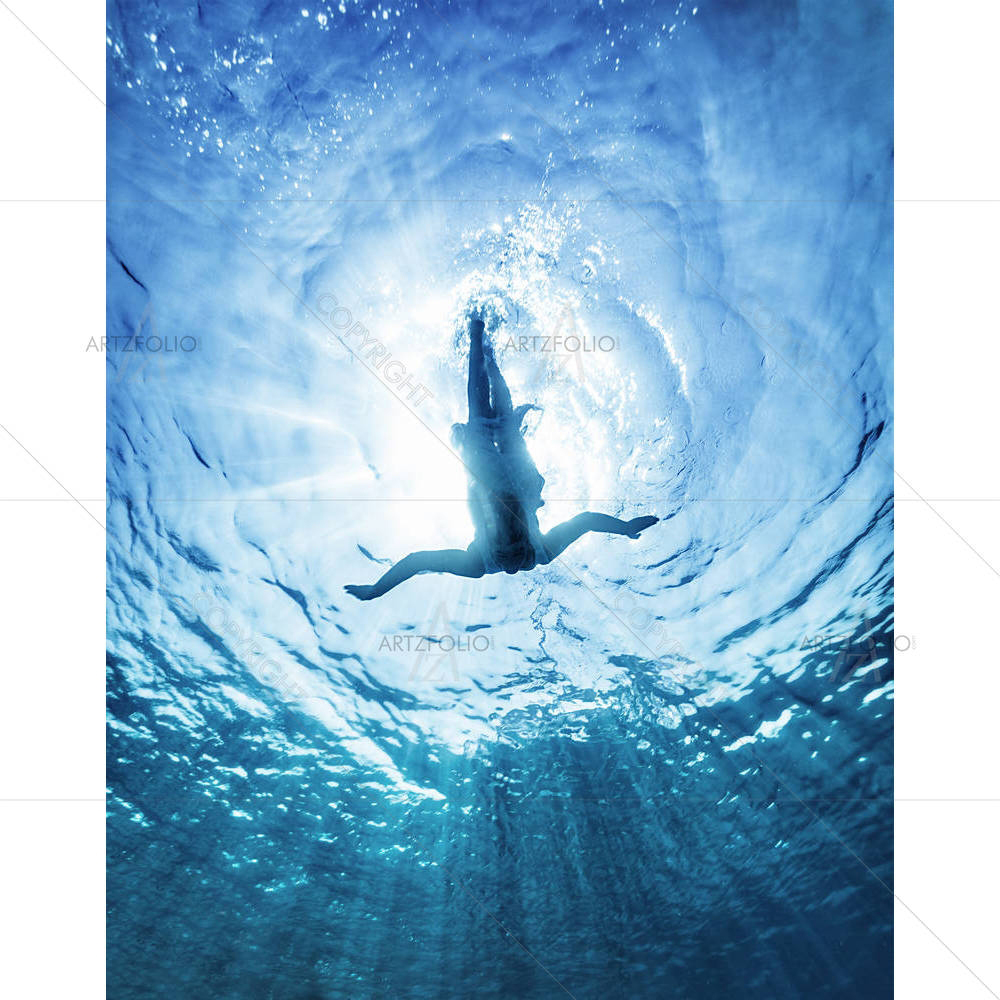 Woman Diving in a Sea — Automobiles custom art by ArtzFolio