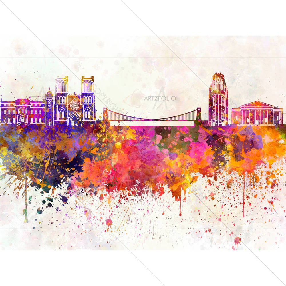 Skyline of Bristol, Southwest of England — custom-size art design 5006424