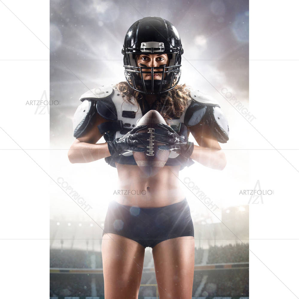 American Football Female Player D1 — custom-size art design 5006457