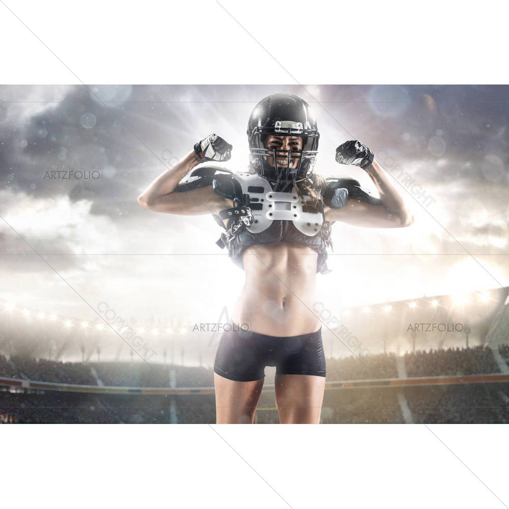 American Football Female Player D2 — Adult custom art by ArtzFolio