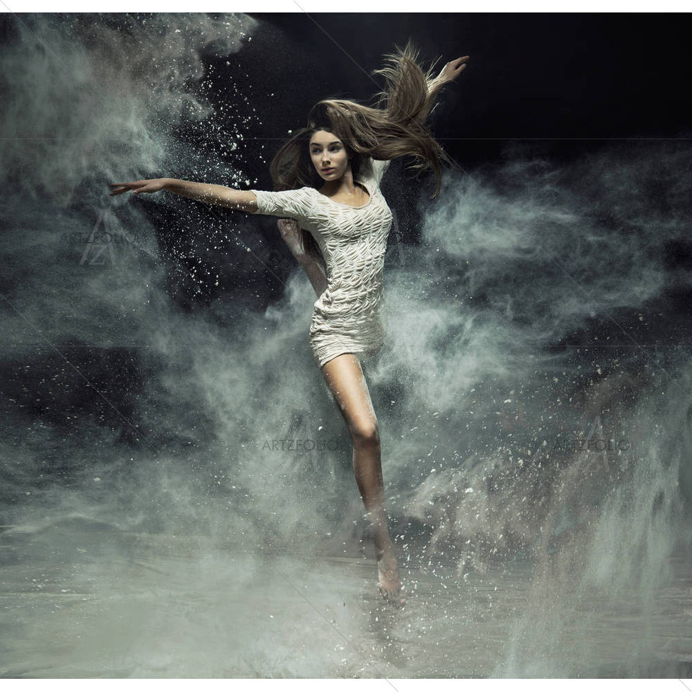 Ballet Dancer Catching The White Dust — custom-size art design 5006471