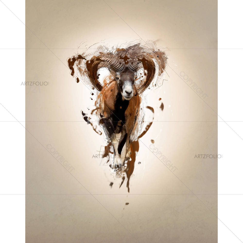 Abstract Animal Mouflon — Abstract custom art by ArtzFolio