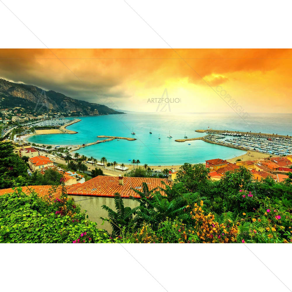 Beach & Coastline, Azur Coast, France — Devotional custom art by ArtzFolio