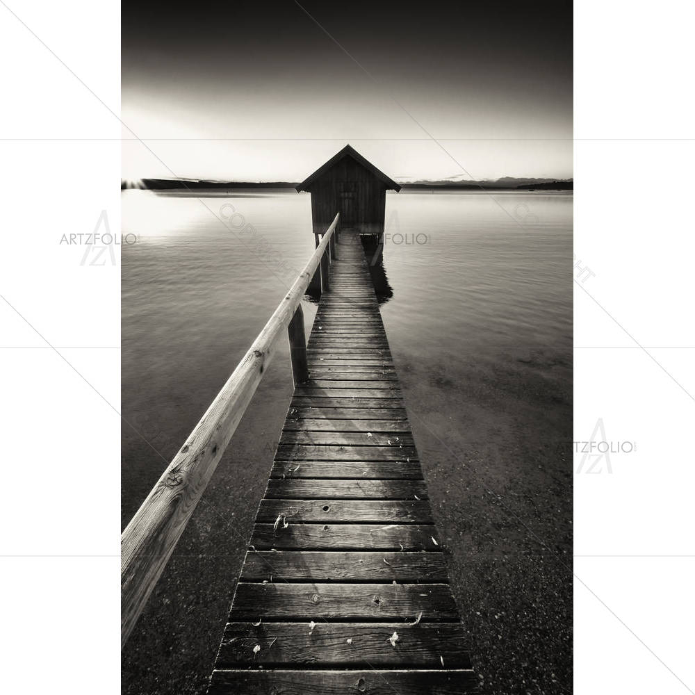 Old Wooden Boathouse At A Lake — custom-size art design 5006499