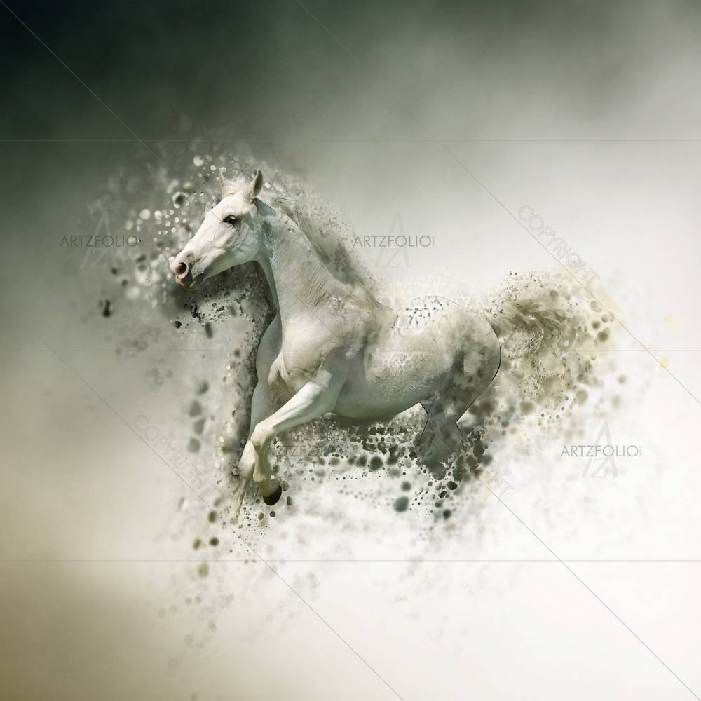 White Horse D6 — Abstract custom art by ArtzFolio