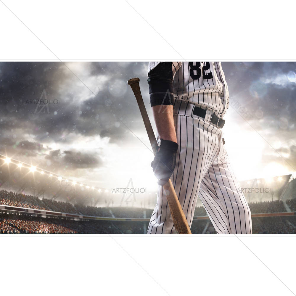 Baseball Player in Action on Grand Arena — Adult custom art by ArtzFolio